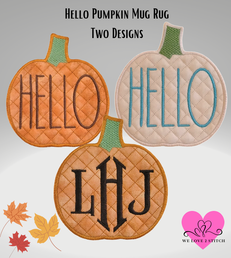 HELLO PUMPKIN MUG RUG - FREE!